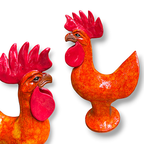 Rex Hogan 16" Orange Folk Art Rooster DP6352
